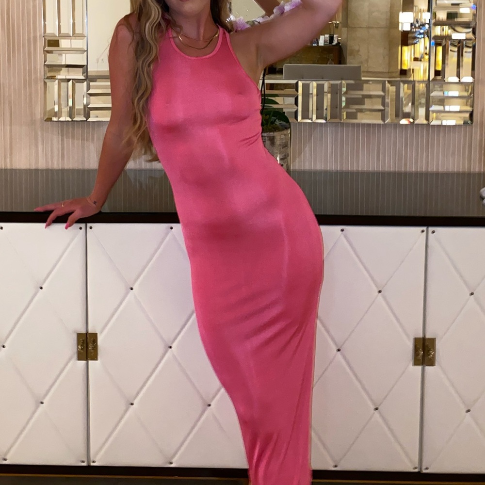 Lioness Everlast Midi Dress Hot Pink